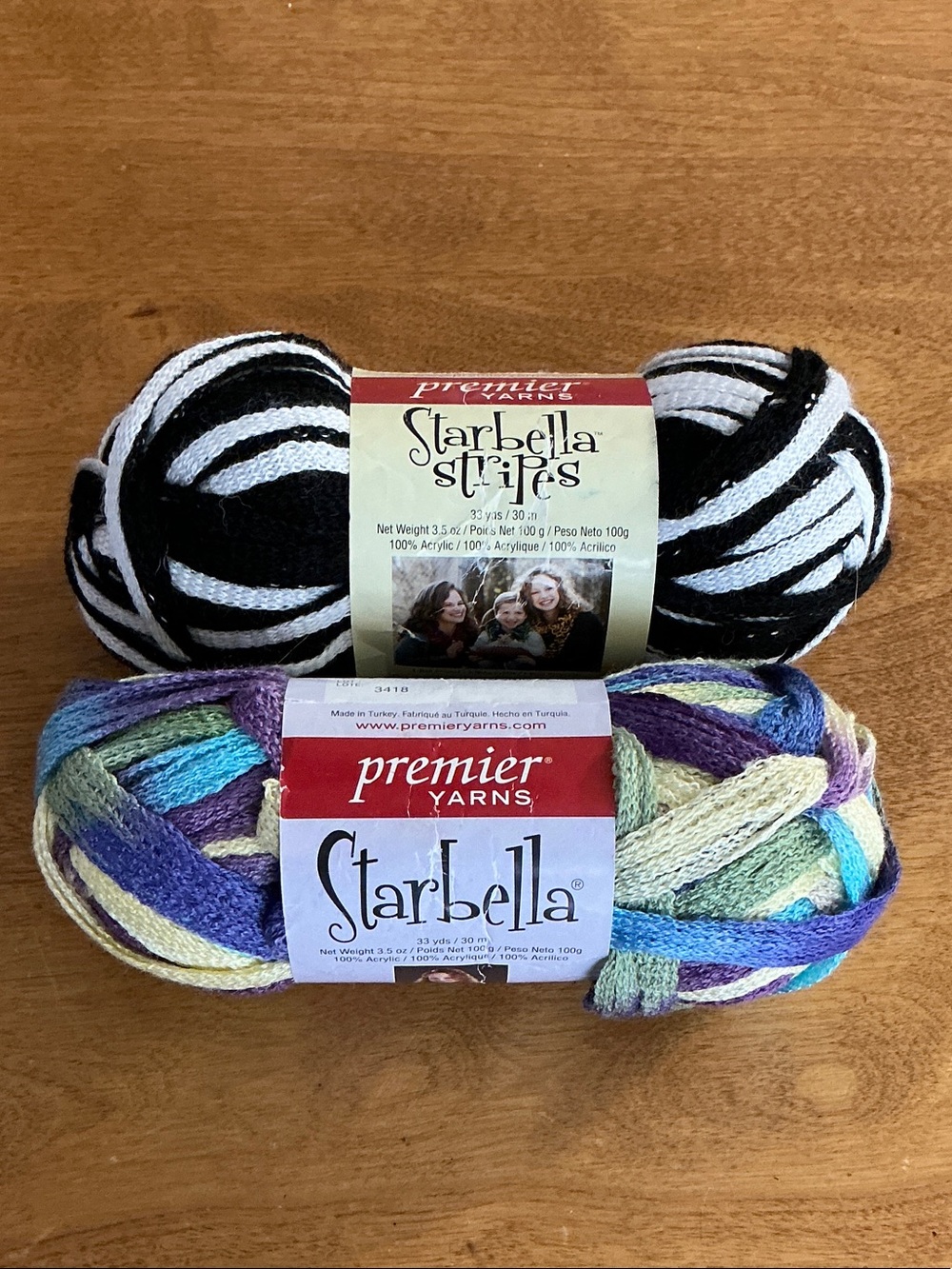 Premier Starbella Stripes Yarn - Black & White and Pastel Multicolor